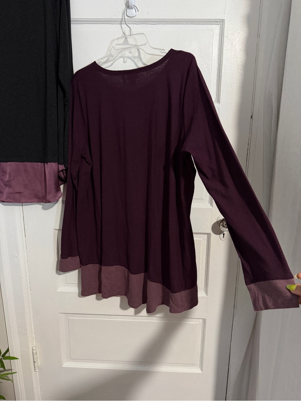 LOGO Lori Goldstein Long Sleeve Tunic Top Bundle Plum Purple & Gray Flowy XL - Picture 5 of 17